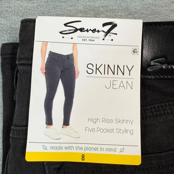 Seven7 Denim - Seven7 Jeans Women Size 8 Black High Rise Skinny Stretch Denim NWT $69 MSRP